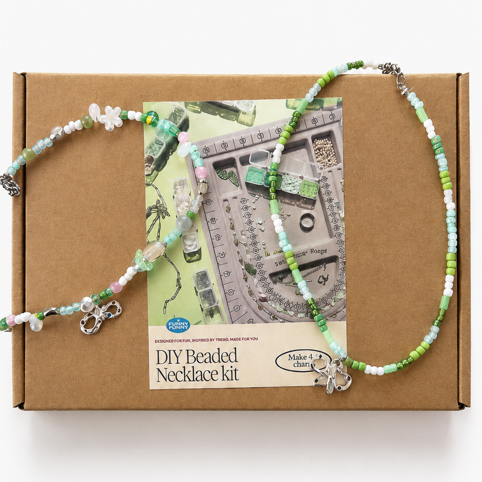 BEADS NECKLACE KIT + SILVER CLAY PENDANTS BUNDLE