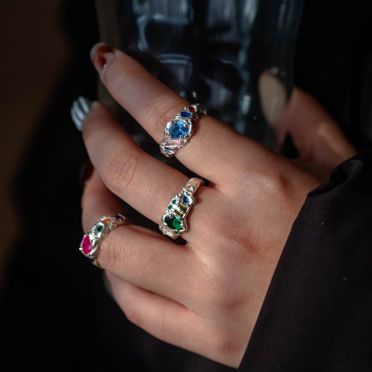 Organic Gem Garden Ring