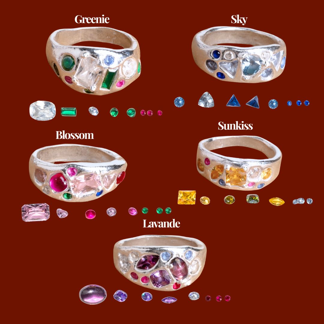 Custom Organic Gem Garden Ring