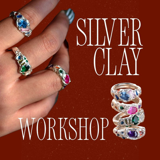 Organic Silver Clay Ring Making Class with Stones Workshop