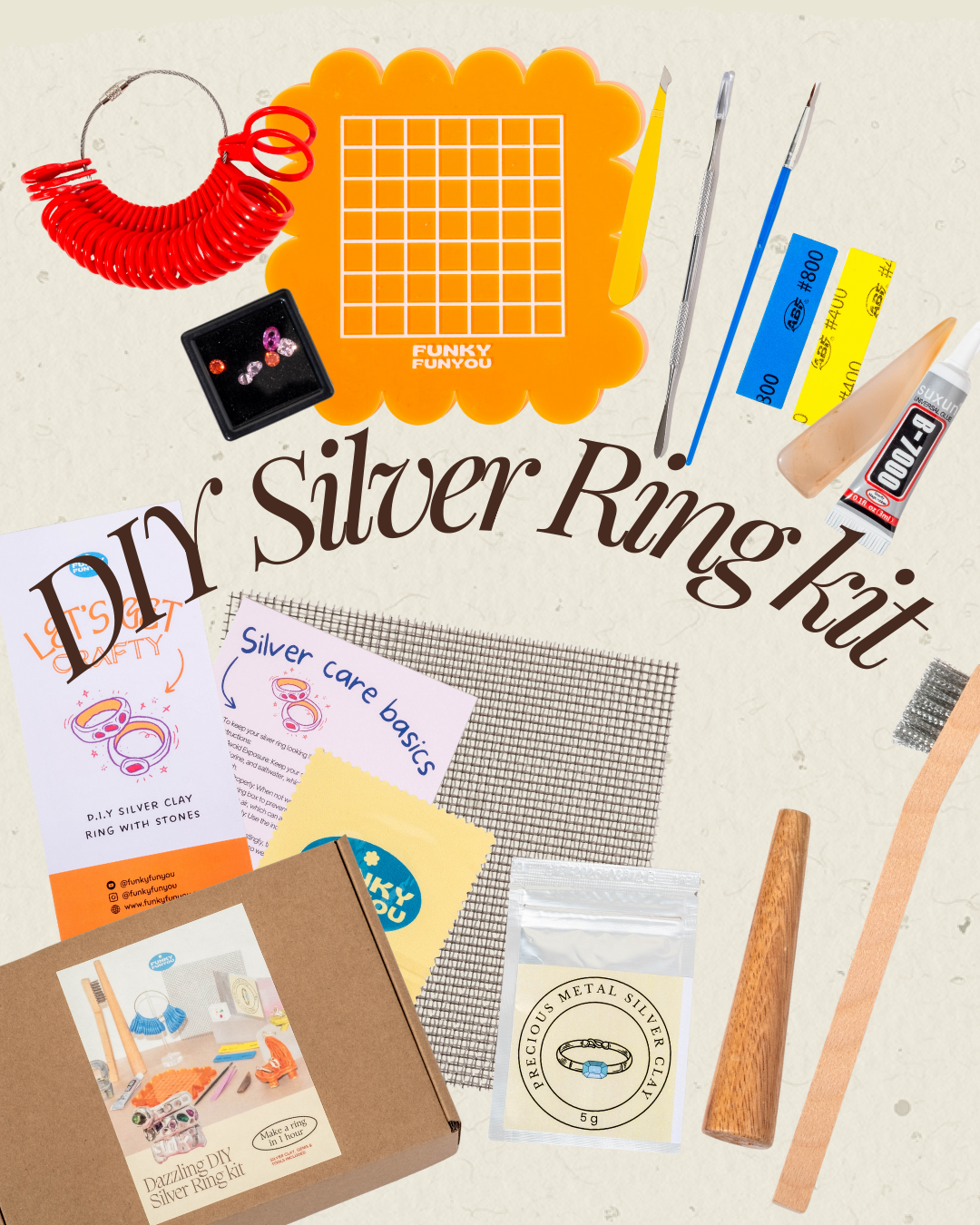 Dazzling Silver Clay Jewellery DIY Kit