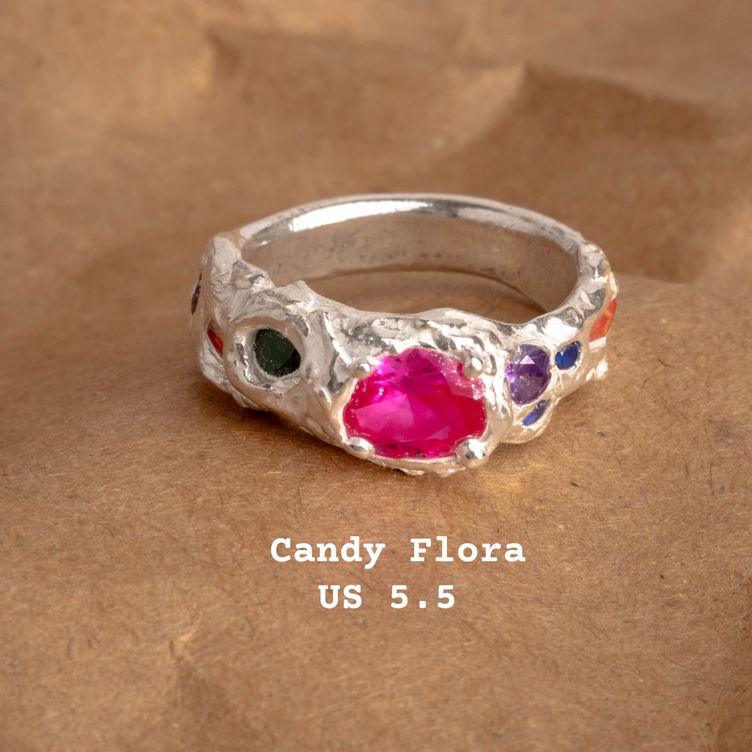 Organic Gem Garden Ring