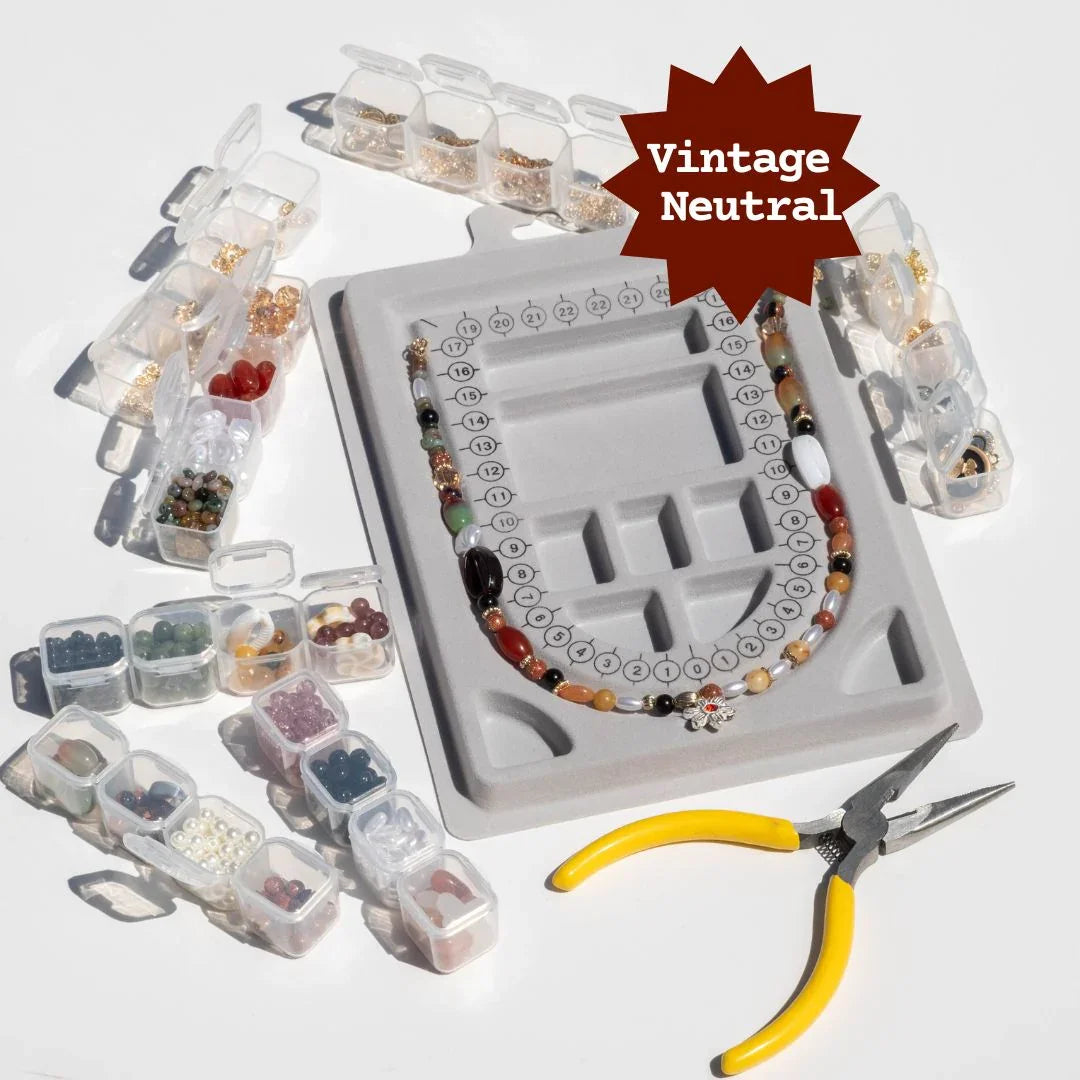 BEADS NECKLACE KIT + SILVER CLAY PENDANTS BUNDLE