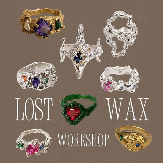 Organic Lost Wax Ring Making Class with Gems Workshop