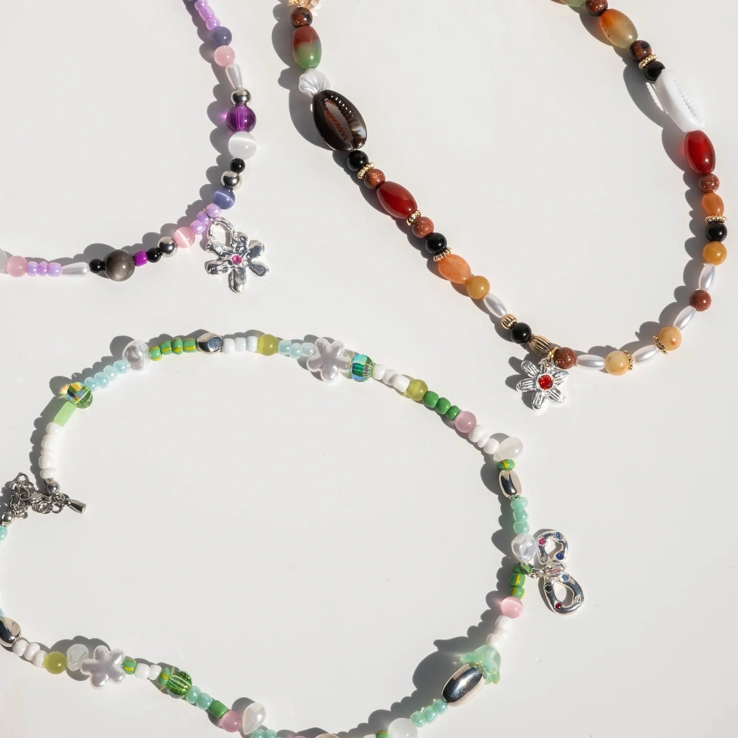 BEADS NECKLACE KIT + SILVER CLAY PENDANTS BUNDLE