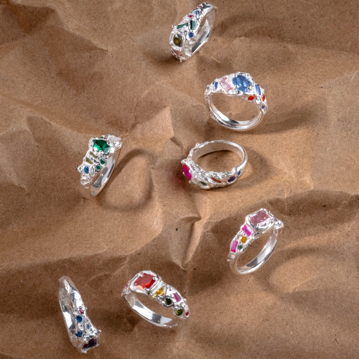 Organic Gem Garden Ring