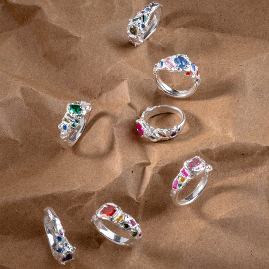Custom Organic Gem Garden Ring