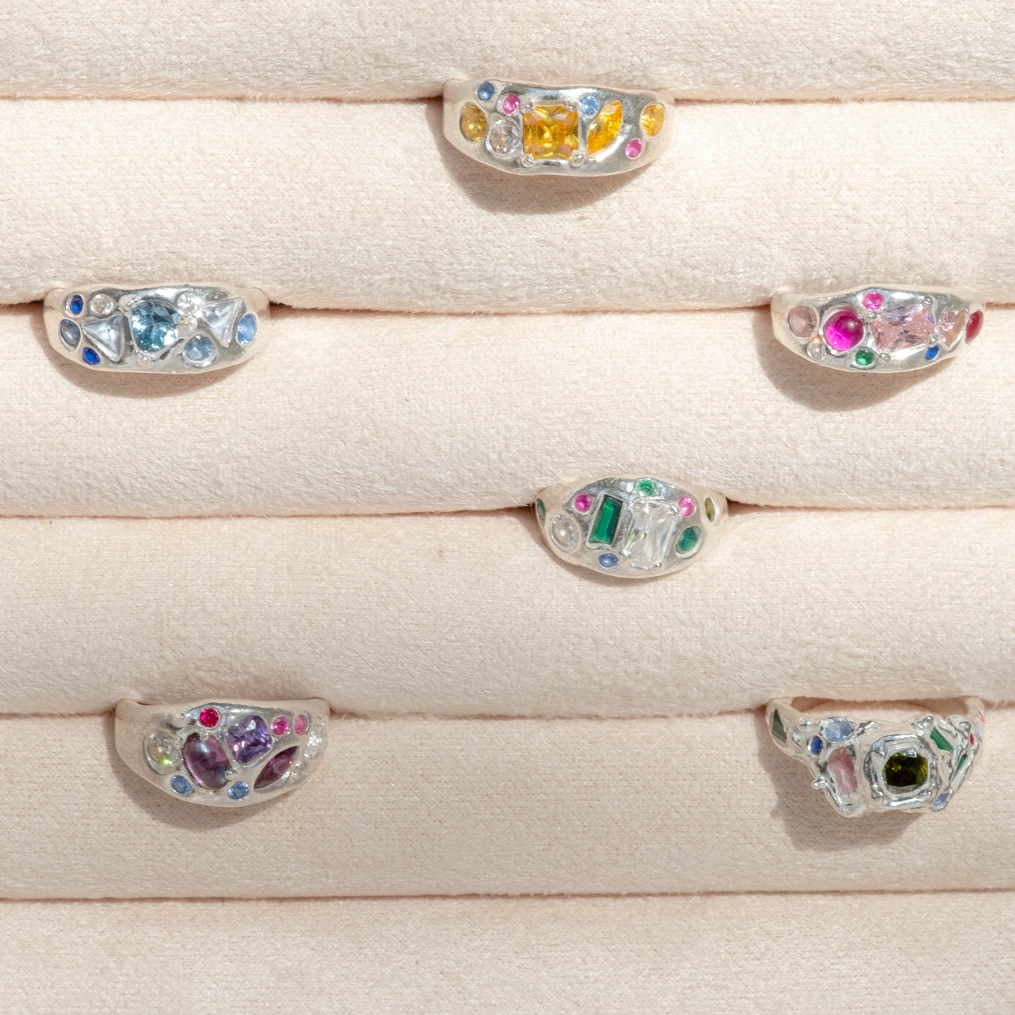 Custom Organic Gem Garden Ring