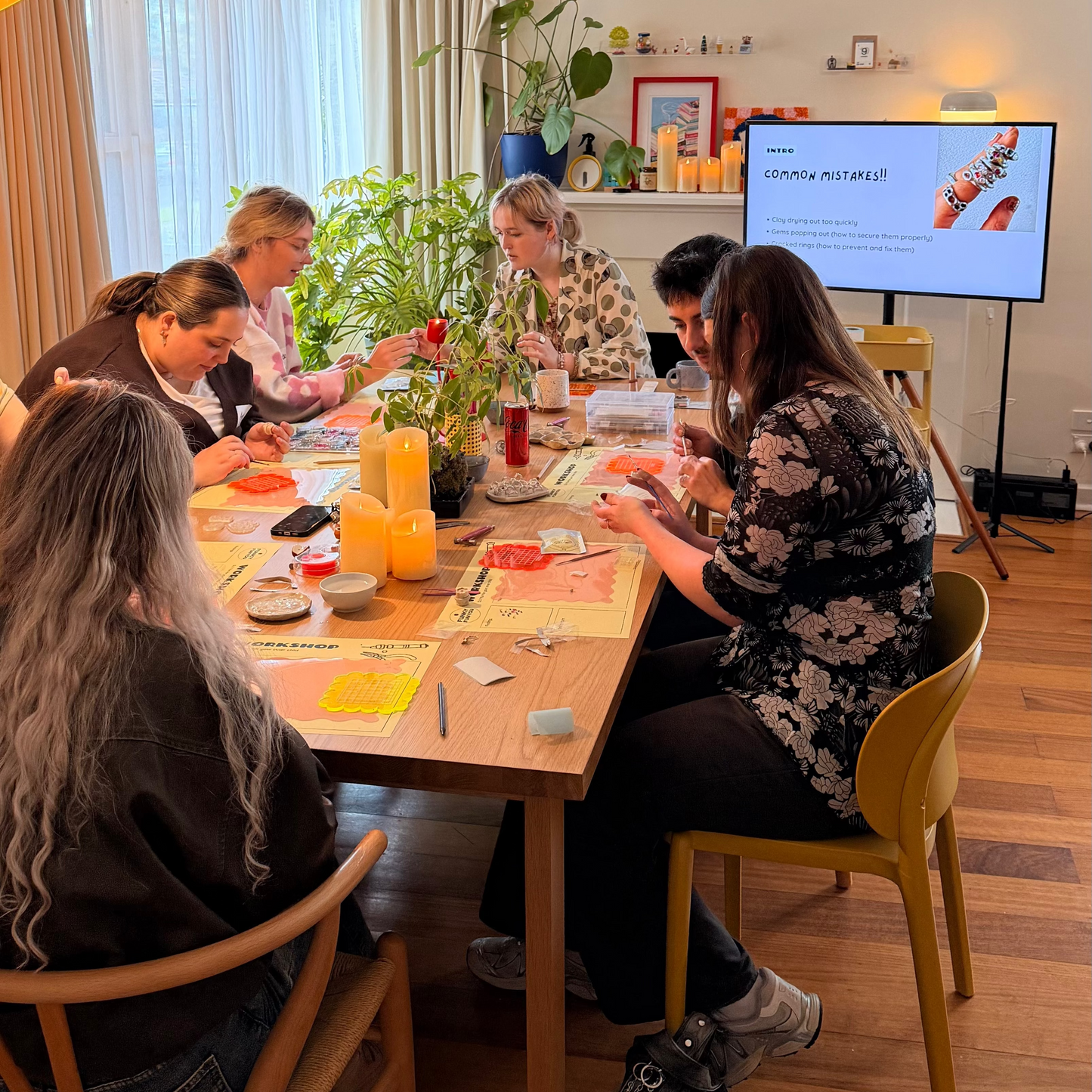 Organic Silver Ring Making Class with Stones Workshop