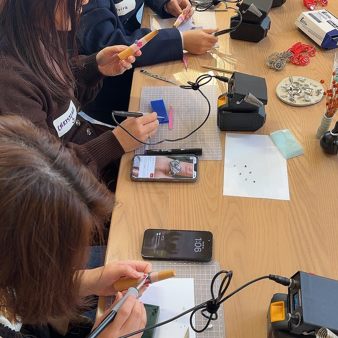 Organic Lost Wax Ring Making Class with Gems Workshop